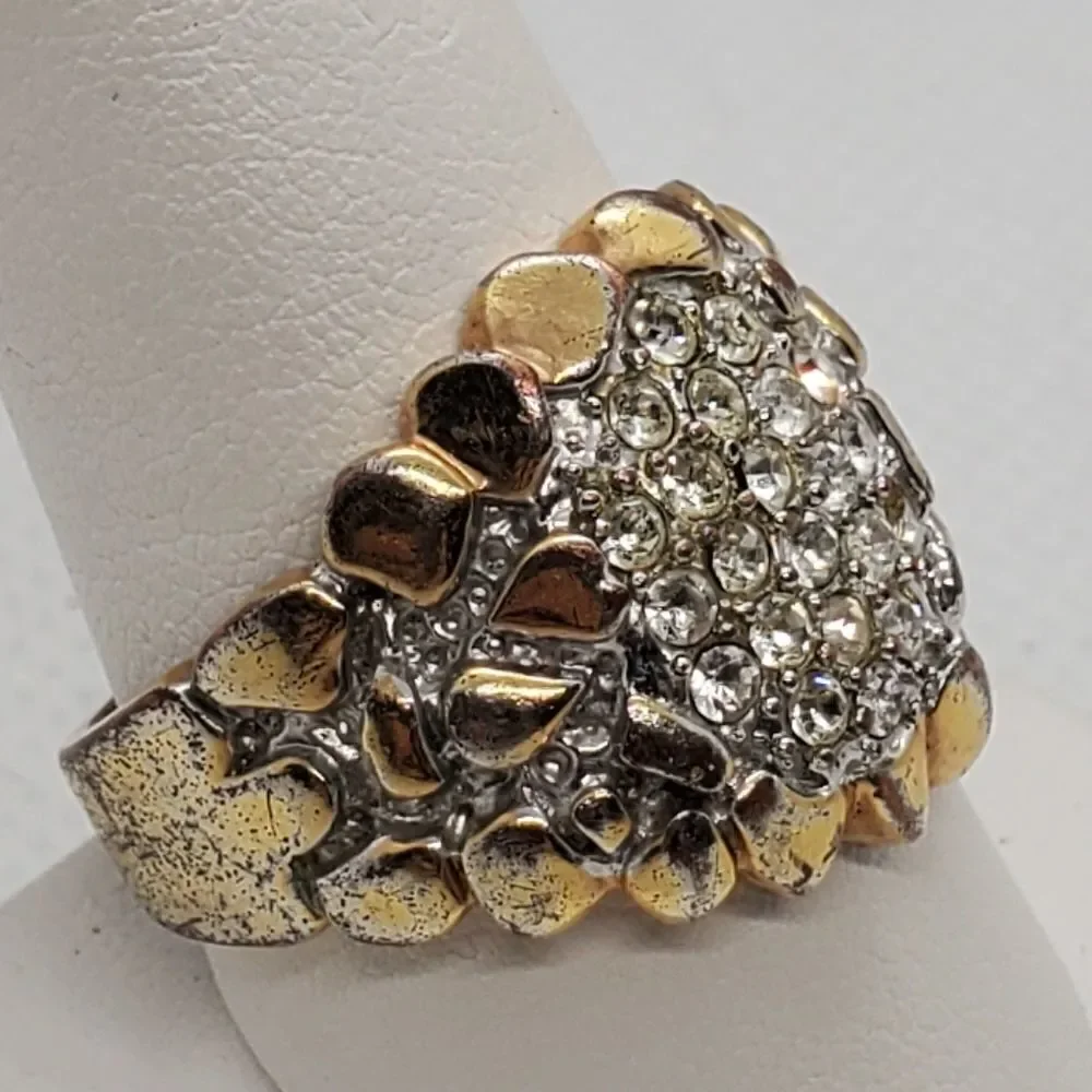 18 Karat Gold Layered Cubic Zirconia Ring (9.5)